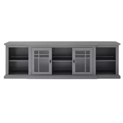 Kirklands Home Transitional Breakfront 2-Door Media Console Gray