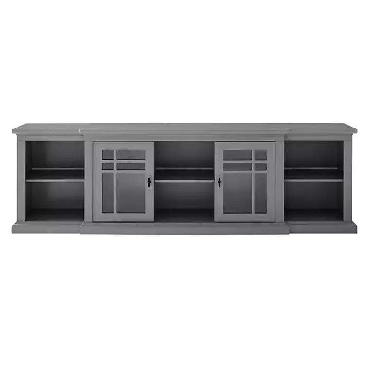 Kirklands Home Transitional Breakfront 2-Door Media Console Gray