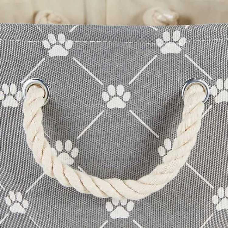 Baskets & Boxes>Kirklands Home Trellis Paw Print Storage Basket, 14 in. Gray