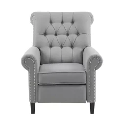 Kirklands Home Tufted Back Nailhead Trim Recliner Armchair Gray Online