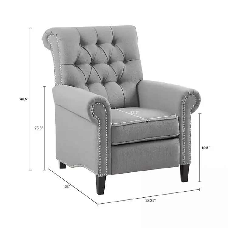 Kirklands Home Tufted Back Nailhead Trim Recliner Armchair Gray Online