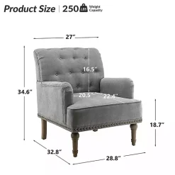 Kirklands Home Tufted Britt Accent Chair Gray Discount