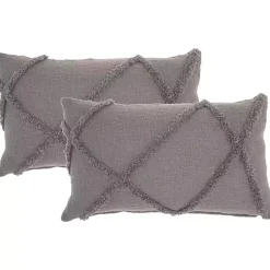 Pillows>Kirklands Home Tufted Diamond Lumbar Pillows, Set of 2 Gray