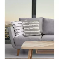 Pillows>Kirklands Home Gray Tufted Indoor/Outdoor Pillow
