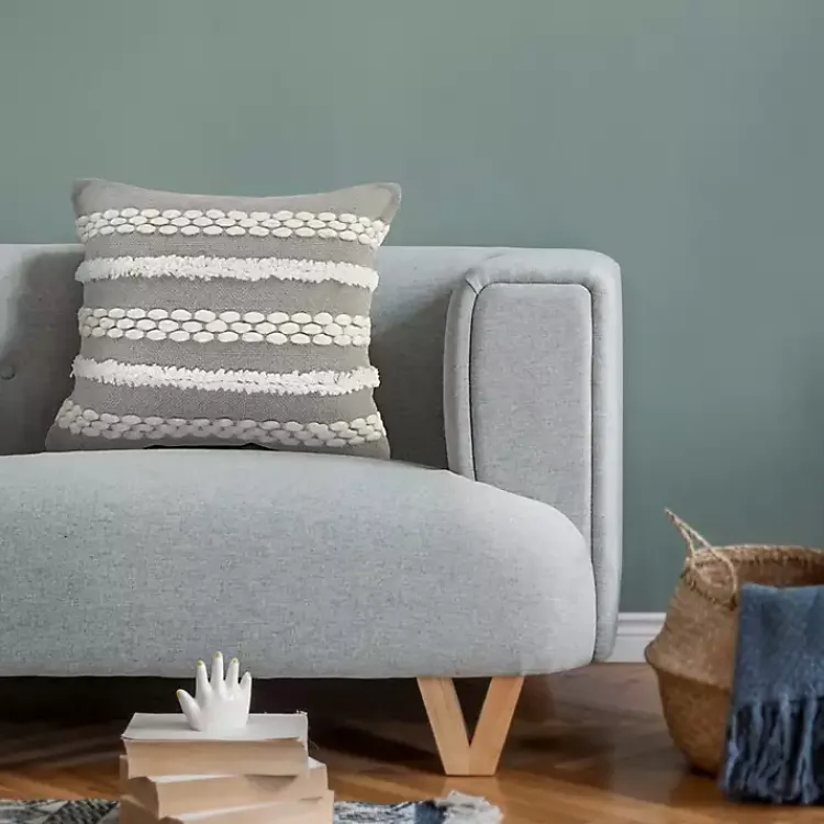 Pillows>Kirklands Home Gray Tufted Indoor/Outdoor Pillow