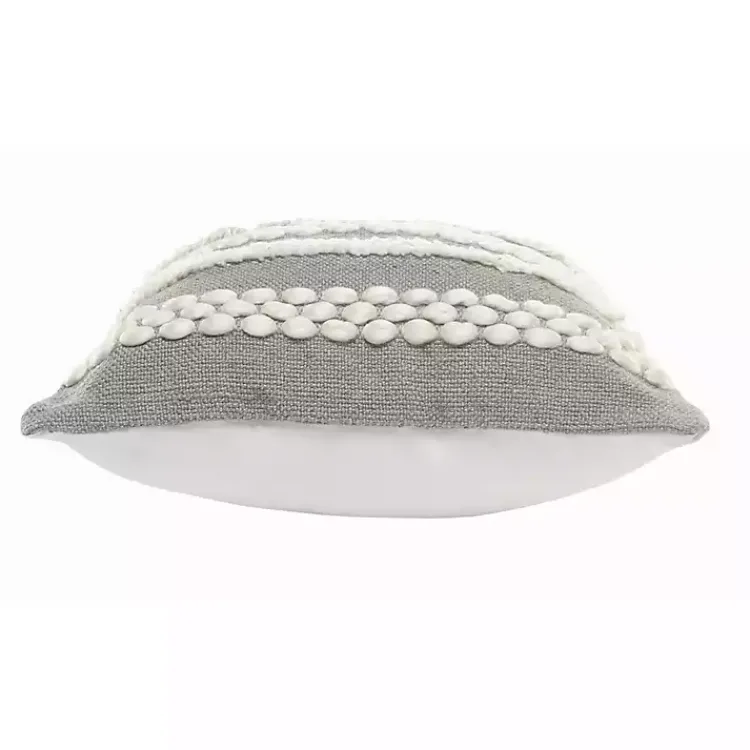 Pillows>Kirklands Home Gray Tufted Indoor/Outdoor Pillow