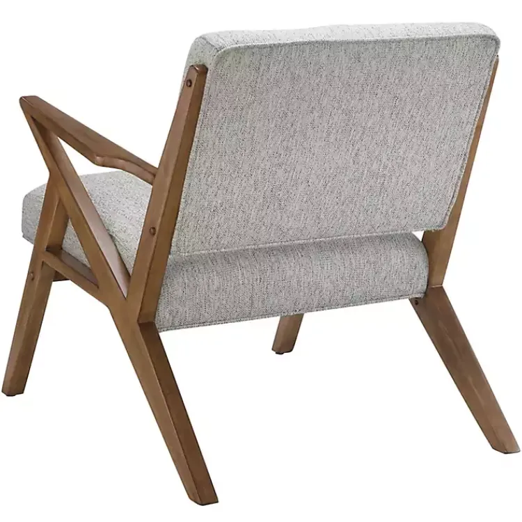 Kirklands Home Tufted Pecan Wood Mid-Century Modern Armchair Gray Online