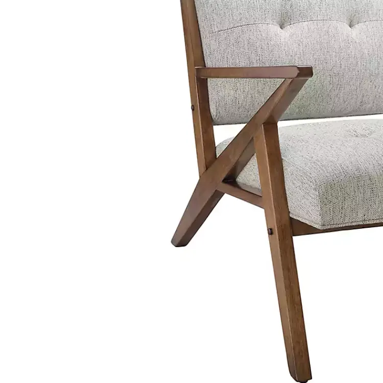 Kirklands Home Tufted Pecan Wood Mid-Century Modern Armchair Gray Online