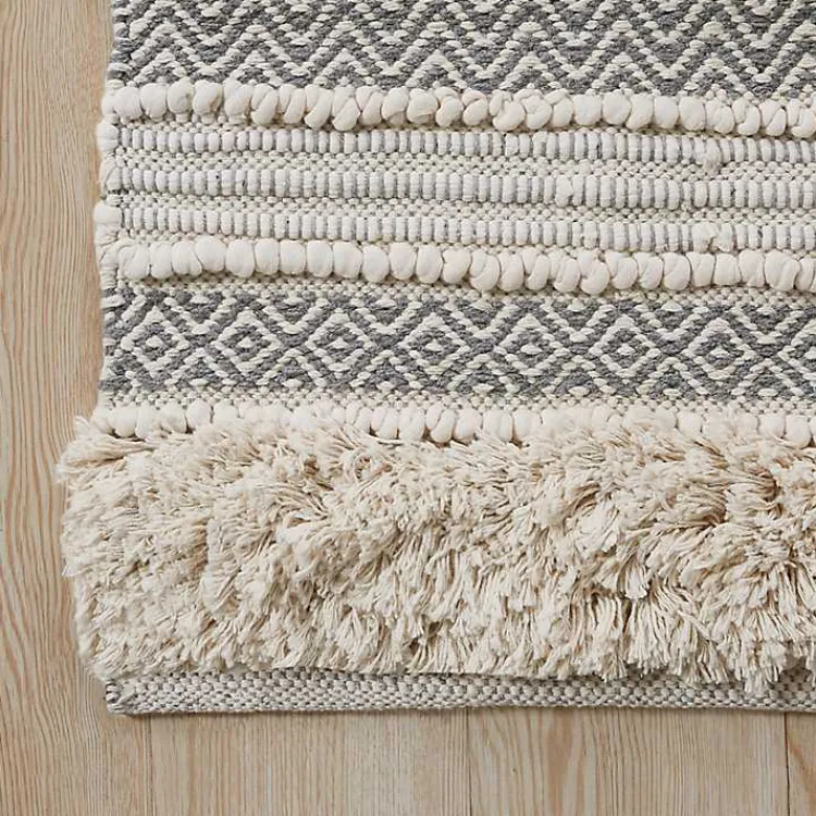 Kirklands Home Tufted Stripes Woven Bath Mat Gray Online