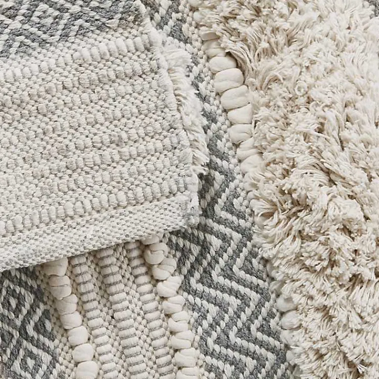 Kirklands Home Tufted Stripes Woven Bath Mat Gray Online