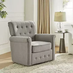 Kirklands Home Tufted Swivel Armchair Gray Sale