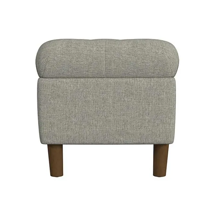 Kirklands Home Tufted Upholstered Storage Bench Gray Clearance