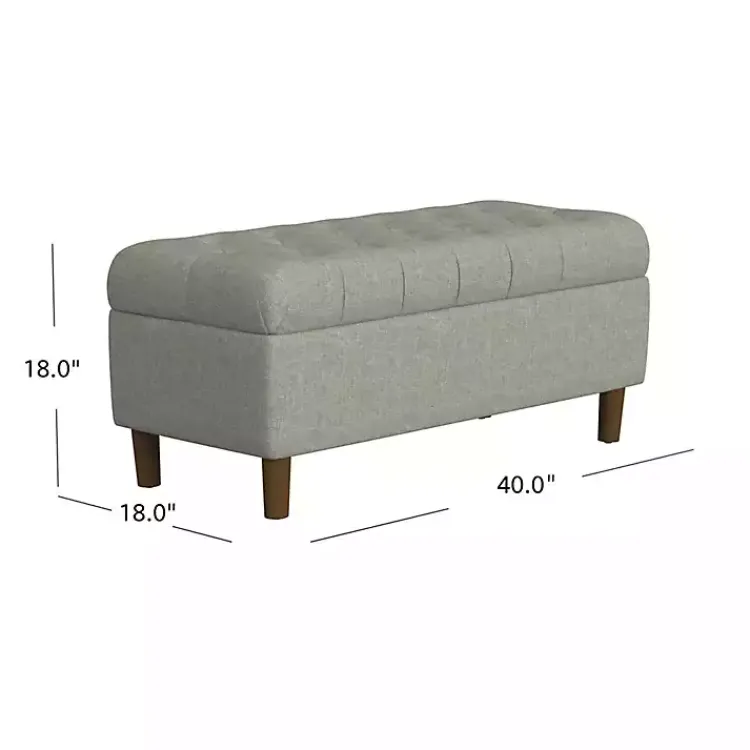 Kirklands Home Tufted Upholstered Storage Bench Gray Clearance