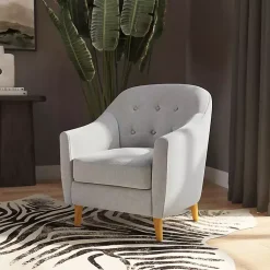 Kirklands Home Tufted Woven Accent Chair Gray Hot