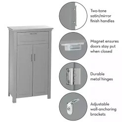Kirklands Home Two-Door Top Shelf Cabinet Gray