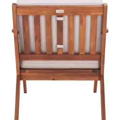 Kirklands Home Upholstered Acacia Wood Outdoor Chair Gray Hot