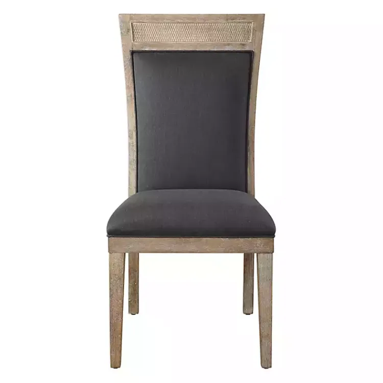 Kirklands Home Upholstered Cane Detailing Dining Chair Gray Outlet