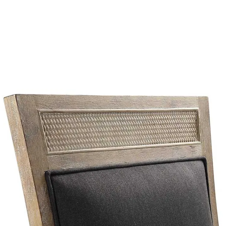 Kirklands Home Upholstered Cane Detailing Dining Chair Gray Outlet