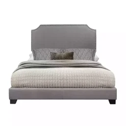 Kirklands Home Upholstered Channing King Bed Gray Outlet
