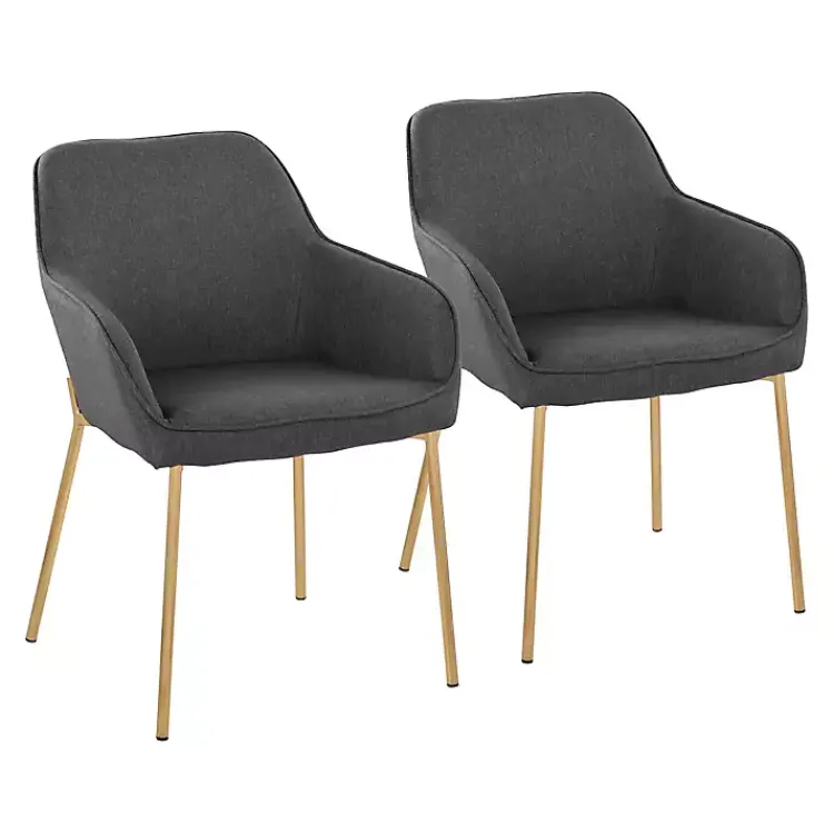 Kirklands Home Upholstered Daniella Dining Chairs, Set of 2 Gray Best