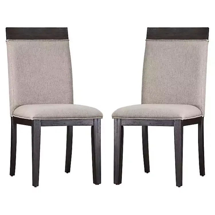 Kirklands Home Upholstered Erin Dining Chairs, Set of 2 Gray New