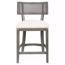 Kirklands Home Gray Upholstered Farmhouse Counter Stool Sale