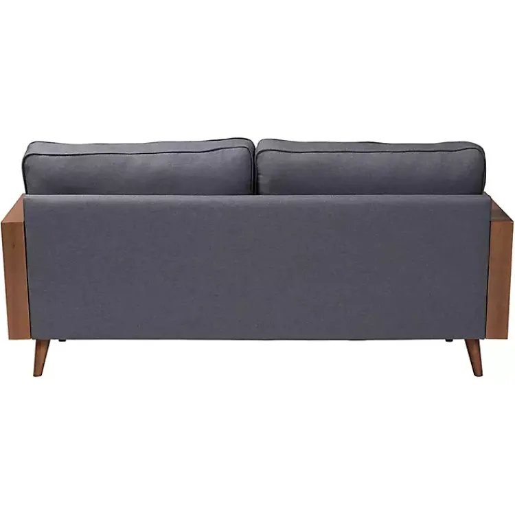 Kirklands Home Upholstered Harley Walnut Sofa Gray Hot