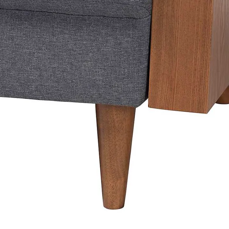 Kirklands Home Upholstered Harley Walnut Sofa Gray Hot