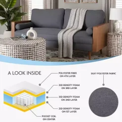 Kirklands Home Upholstered Harley Walnut Sofa Gray Hot