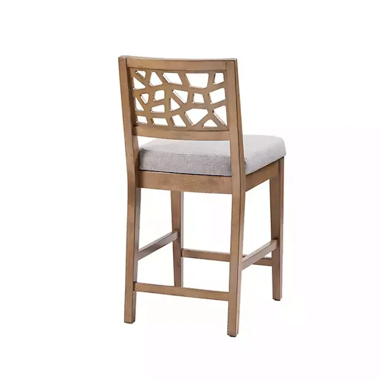 Kirklands Home Upholstered Oak Crackle Counter Stool Gray Best