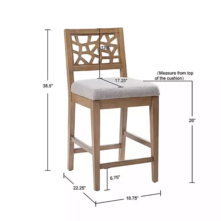 Kirklands Home Upholstered Oak Crackle Counter Stool Gray Best