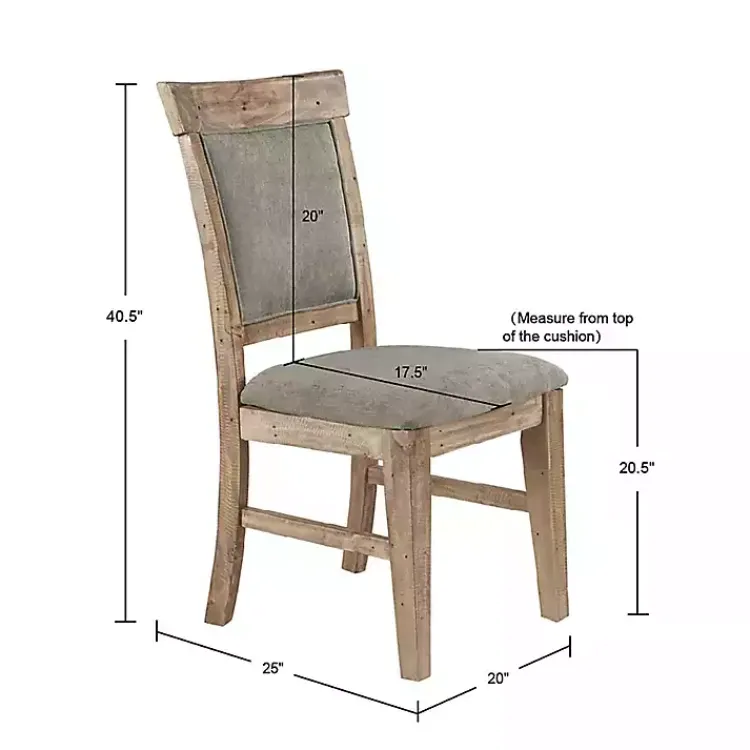 Kirklands Home Upholstered Rustic Dining Chairs, Set of 2 Gray