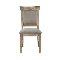 Kirklands Home Upholstered Rustic Dining Chairs, Set of 2 Gray