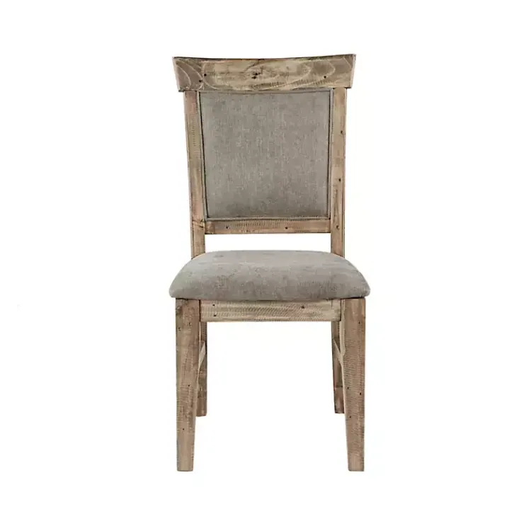 Kirklands Home Upholstered Rustic Dining Chairs, Set of 2 Gray