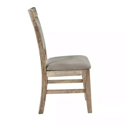 Kirklands Home Upholstered Rustic Dining Chairs, Set of 2 Gray