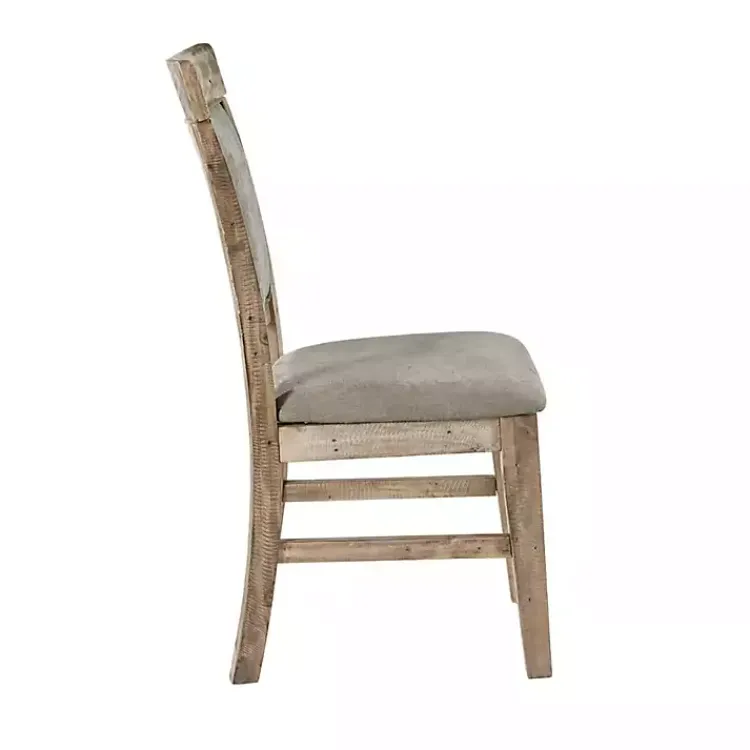 Kirklands Home Upholstered Rustic Dining Chairs, Set of 2 Gray