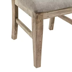 Kirklands Home Upholstered Rustic Dining Chairs, Set of 2 Gray