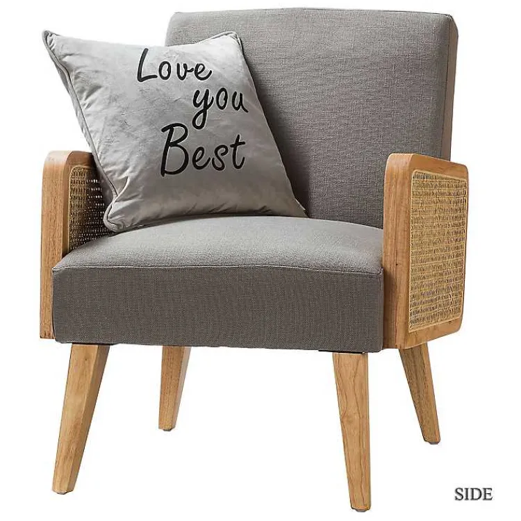 Kirklands Home Upholstered Velvet Accent Chair Gray Discount