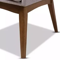 Kirklands Home Upholstered Walnut Dining Chairs, Set of 2 Gray Outlet