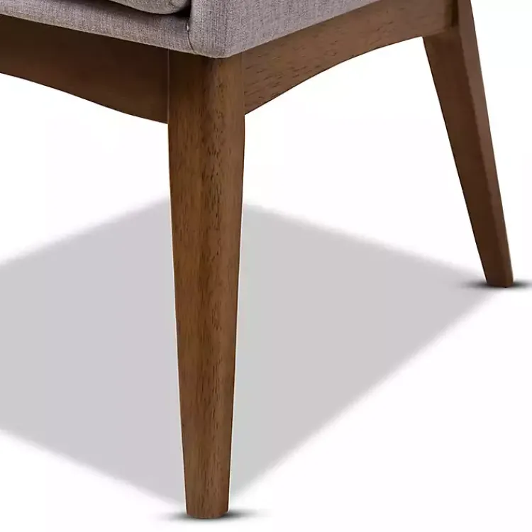 Kirklands Home Upholstered Walnut Dining Chairs, Set of 2 Gray Outlet