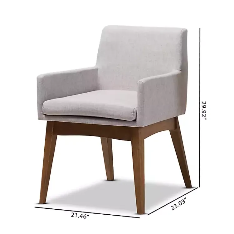 Kirklands Home Upholstered Walnut Dining Chairs, Set of 2 Gray Outlet