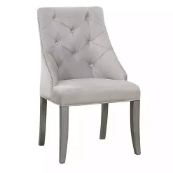 Kirklands Home Upholstered Wingback Dining Chairs, Set of 2 Gray Clearance