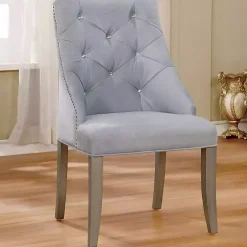 Kirklands Home Upholstered Wingback Dining Chairs, Set of 2 Gray Clearance