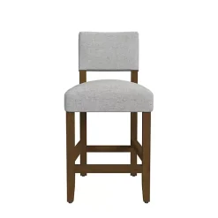 Kirklands Home Upholstered Wood Counter Stool Gray