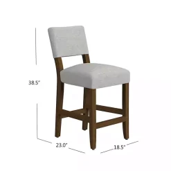 Kirklands Home Upholstered Wood Counter Stool Gray