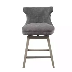 Kirklands Home Upholstered Wood Swivel Counter Stool Gray Online