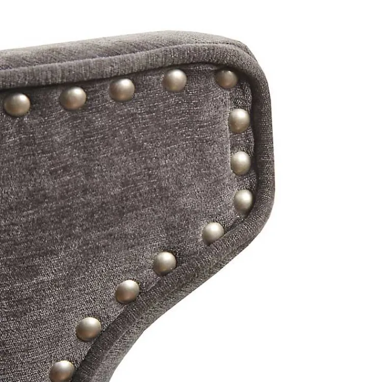 Kirklands Home Upholstered Wood Swivel Counter Stool Gray Online