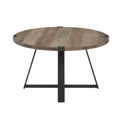 Kirklands Home Urban Rustic Round Coffee Table Gray Hot