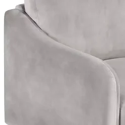 Kirklands Home Velvet Upholstered Modern Loveseat Gray New