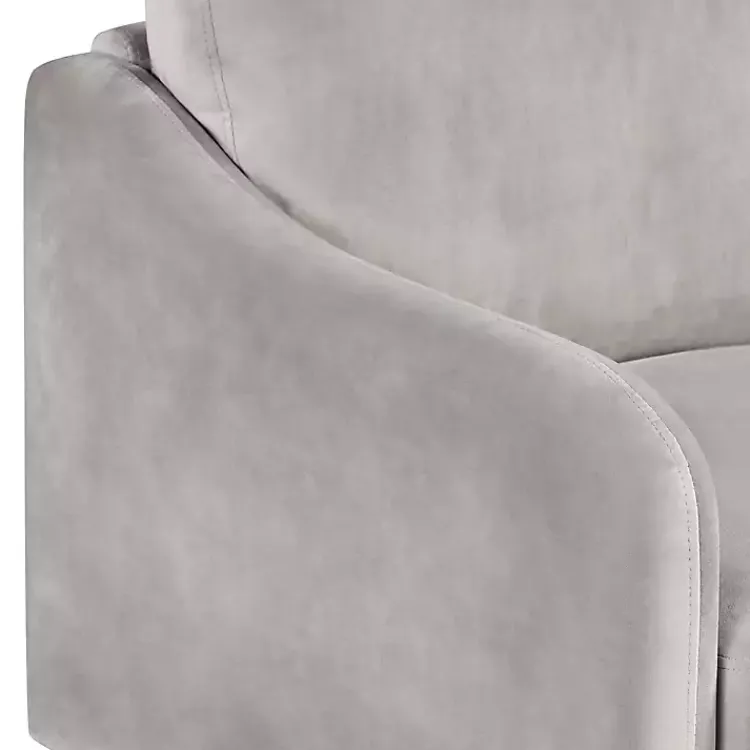 Kirklands Home Velvet Upholstered Modern Loveseat Gray New